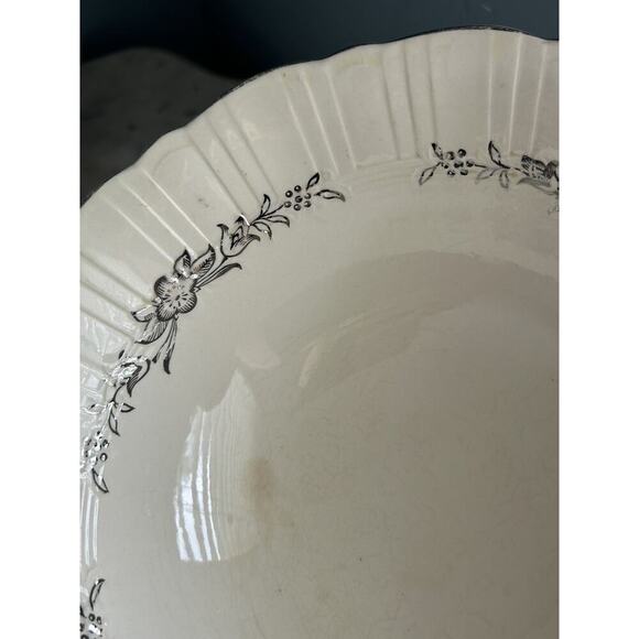 (2) Coronet Serving Bowls 8 3/4” Platinum Floral Wreath Homer Laughlin Vintage - Picture 8 of 13